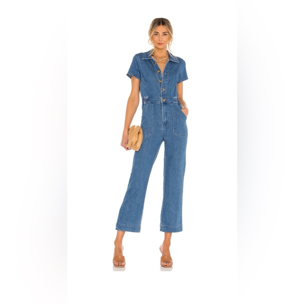 Show Me Your Mumu Emery Jumpsuit French Blue Size Medium NWT